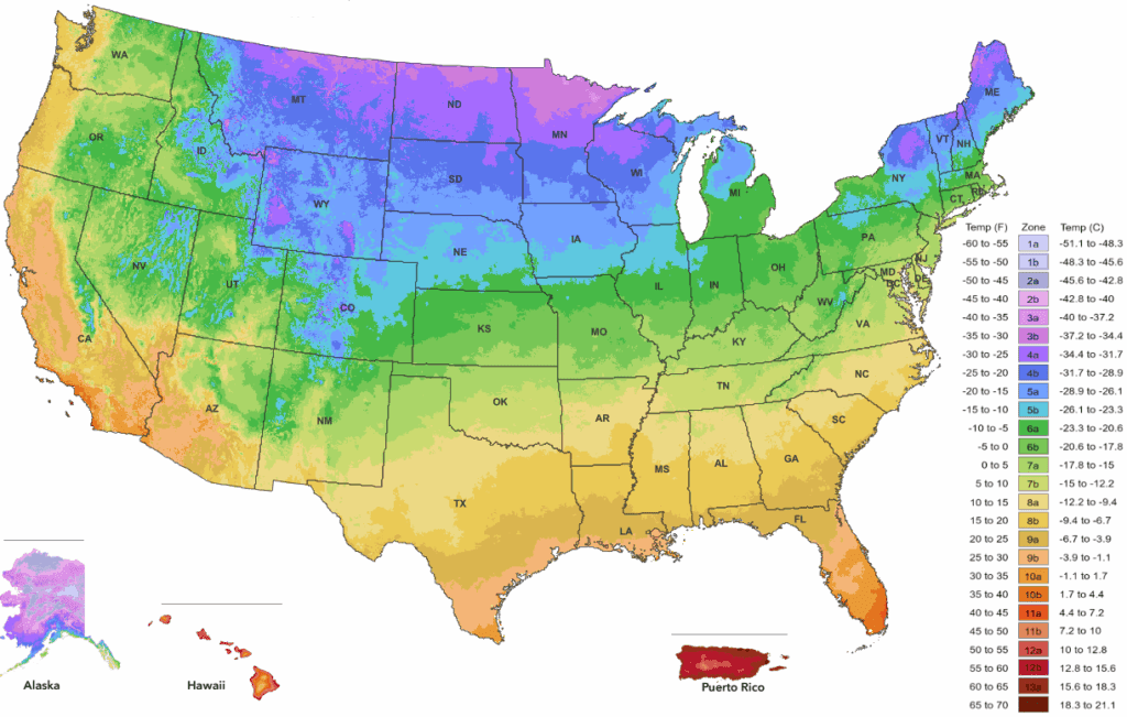 New USDA Plant Hardiness Map 2023